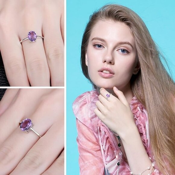 ๐ 1.16ct Amethyst Ring - 925 Sterling Silver - Picture 3 of 6